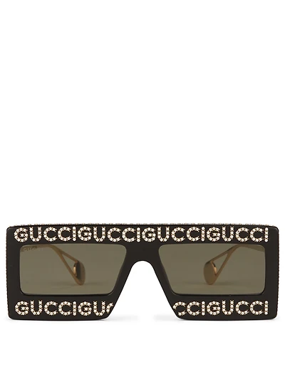 Rectangle Sunglasses With Crystals