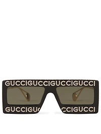 Rectangle Sunglasses With Crystals