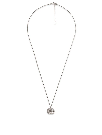 GG Running 18K White Gold Pendant Necklace