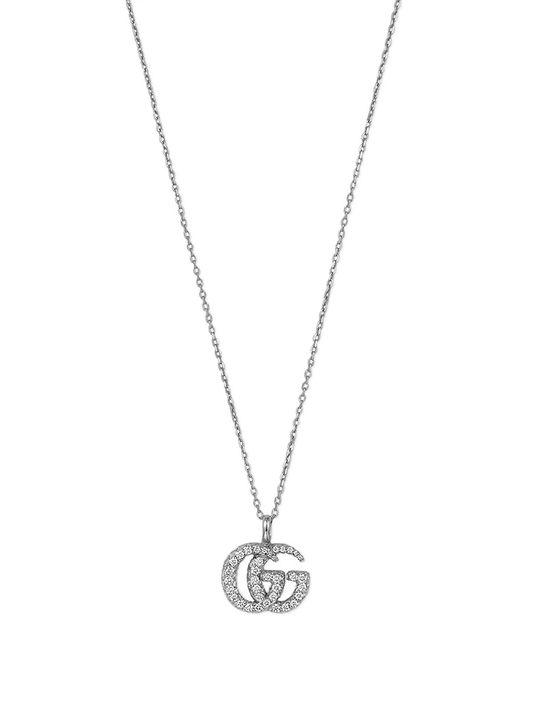 GG Running 18K White Gold Pendant Necklace