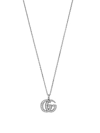 GG Running 18K White Gold Pendant Necklace