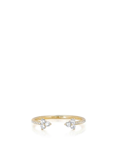14K Gold Open Trio Ring With Diamonds
