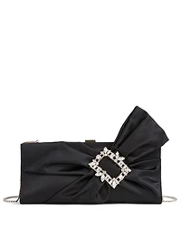 Broche Vivier Drapé Satin Clutch Bag