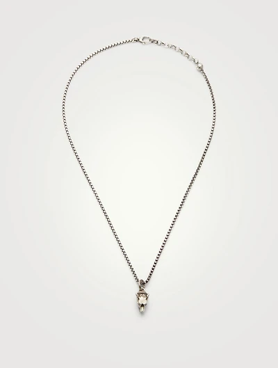 Sterling Silver Wolf Head Necklace