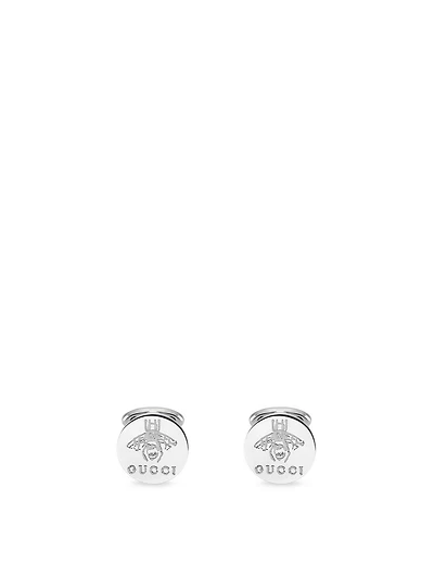 Silver Bee Cufflinks With Logo