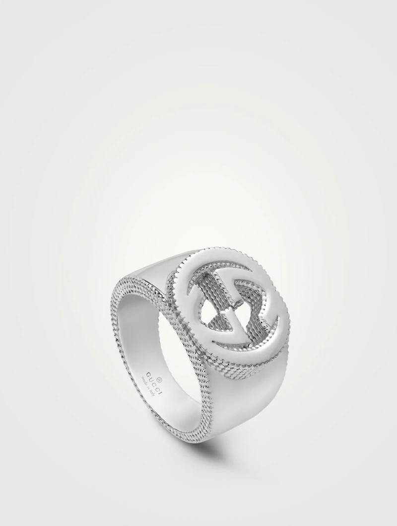 Interlocking G Sterling Silver Ring