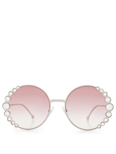 Round Sunglasses With Crystals