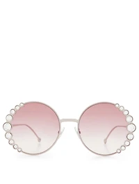 Round Sunglasses With Crystals