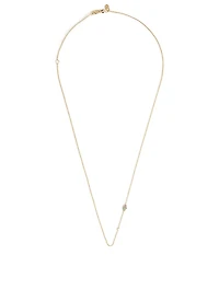 Mini 14K Gold Hamsa Necklace With Diamond Bezel