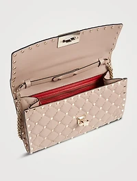 Rockstud Spike Leather Crossbody Clutch Bag