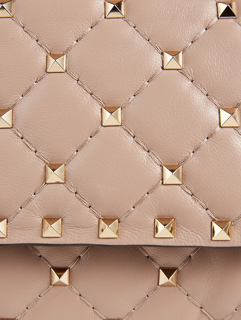 Rockstud Spike Leather Crossbody Clutch Bag