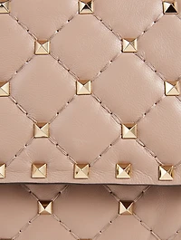 Rockstud Spike Leather Crossbody Clutch Bag