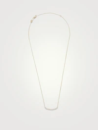 14K Gold Bezel Set Necklace With Diamonds