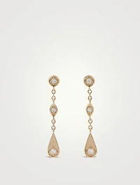 14K Gold Marquise Teardrop Earrings With Diamonds