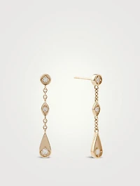 14K Gold Marquise Teardrop Earrings With Diamonds