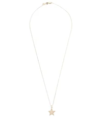 14K Gold Medium Star Pendant Necklace With Diamonds