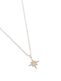 14K Gold Medium Starburst Pendant Necklace With Diamonds