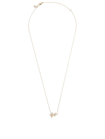 14K Gold Double Starburst Necklace With Diamonds