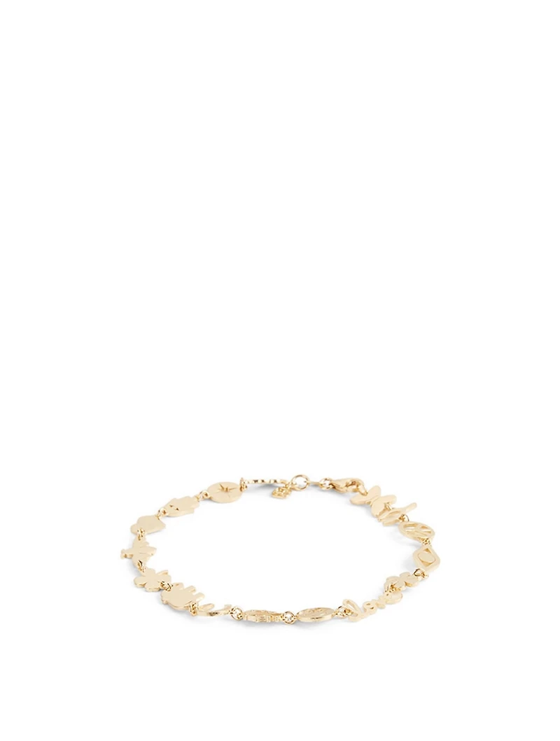 14K Gold Tiny Pure Link Bracelet