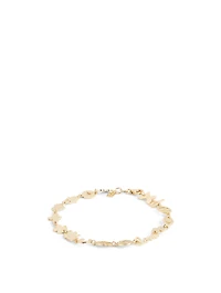 14K Gold Tiny Pure Link Bracelet