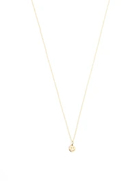 14K Gold Tiny Pure Happy Face Pendant Necklace