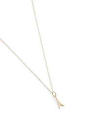 14K Gold Tiny Eiffel Tower Pendant Necklace