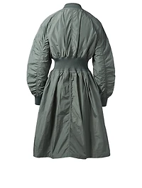 Zip-Up Coat With Knit Panels