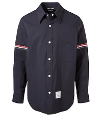Nylon Shirt Jacket With Stripe Detail