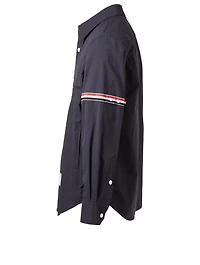 Nylon Shirt Jacket With Stripe Detail