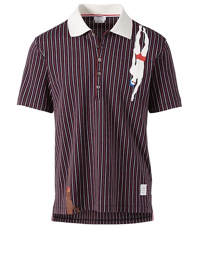 Swimmer Polo Shirt Pinstripe