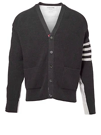 Four Bar Cardigan With Shirt Back