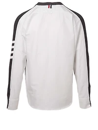 Four Bar Cardigan With Shirt Back