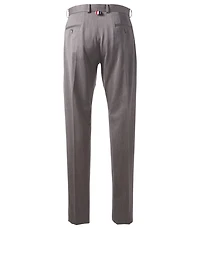 Unconstructed Wool Pants With Side Stripe