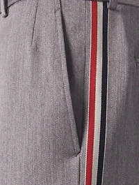 Unconstructed Wool Pants With Side Stripe