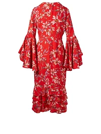 Alexia Crepe Ruffle Dress Floral Print
