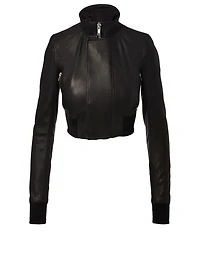Glitter Egon Leather Cropped Jacket