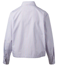 Tiger Button-Up Drawstring Shirt Stripe