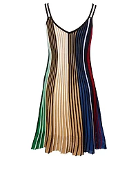 Pleated Dress Colourblock Stripe