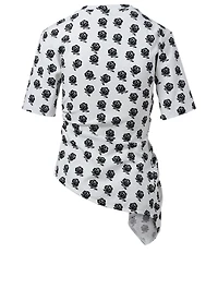 Asymmetrical T-Shirt Roses Print