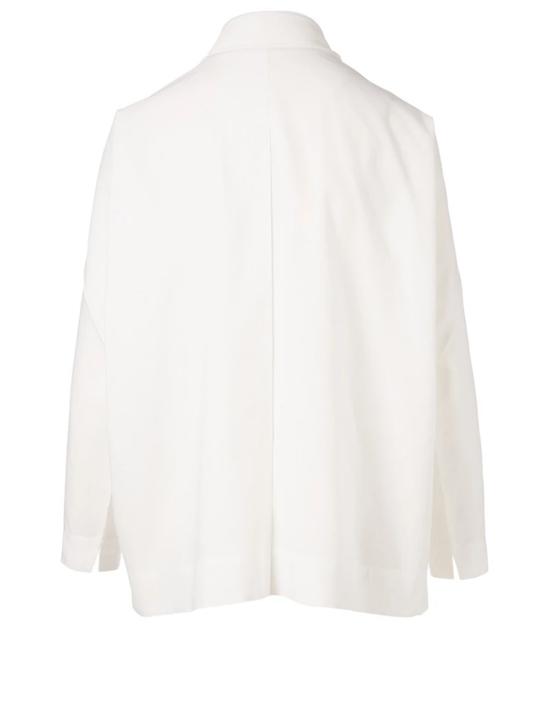 Button-Up Shirt With Pleated Collar