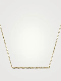 14K Gold Bar Necklace With Diamonds