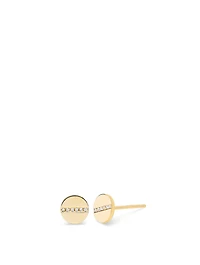 14K Gold Screw Stud Earrings With Diamonds