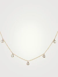 14K Gold Choker Necklace With Diamonds