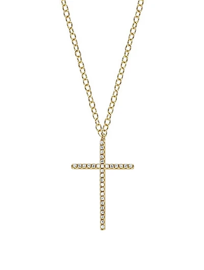 14K Gold Cross Necklace With Diamonds