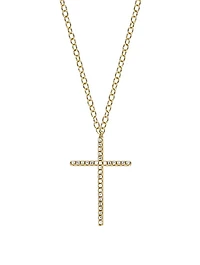 14K Gold Cross Necklace With Diamonds