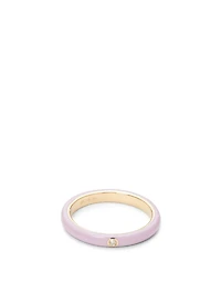 14K Gold Enamel Ring With Diamond