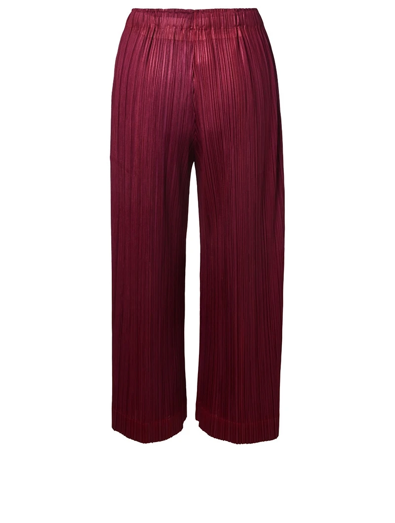 Double Face Pleated Wide-Leg Pants