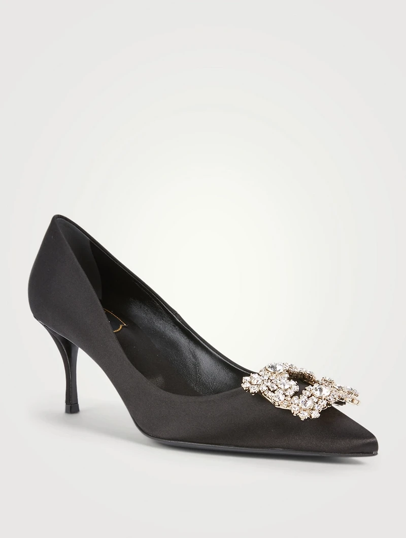 Flower Strass Satin Pumps