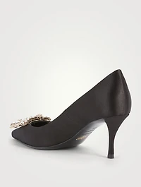 Flower Strass Satin Pumps