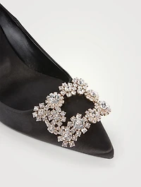 Flower Strass Satin Pumps